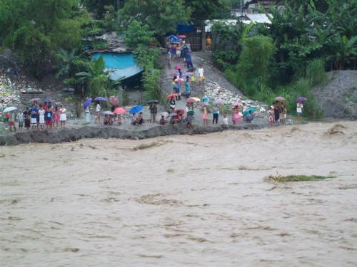 Swollen river in Pampanga