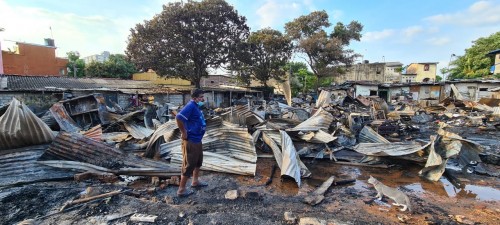 Houses in Kajeema Waththa in ruins after unexpected fire 