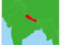 ネパール地図-赤
