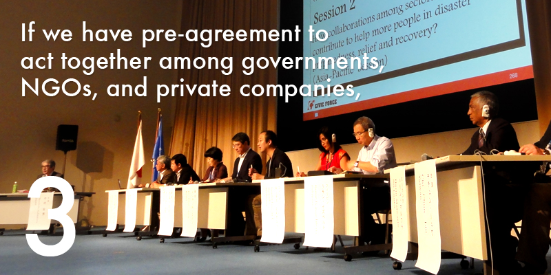 If we have pre-agreement to act together among nations, NGOs, and private companies,